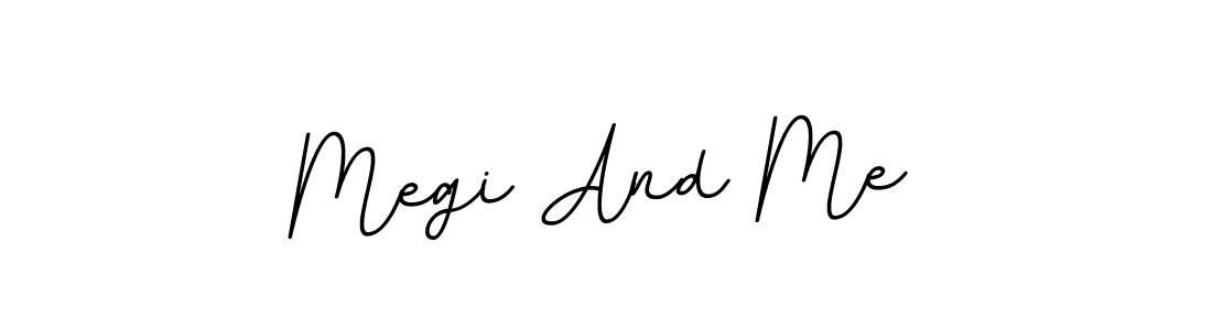 How to make Megi And Me name signature. Use BallpointsItalic-DORy9 style for creating short signs online. This is the latest handwritten sign. Megi And Me signature style 11 images and pictures png