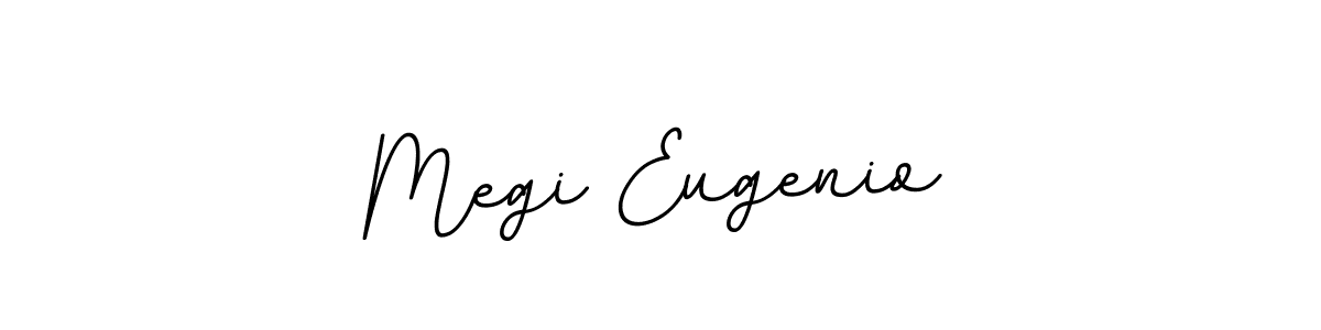 How to make Megi Eugenio name signature. Use BallpointsItalic-DORy9 style for creating short signs online. This is the latest handwritten sign. Megi Eugenio signature style 11 images and pictures png