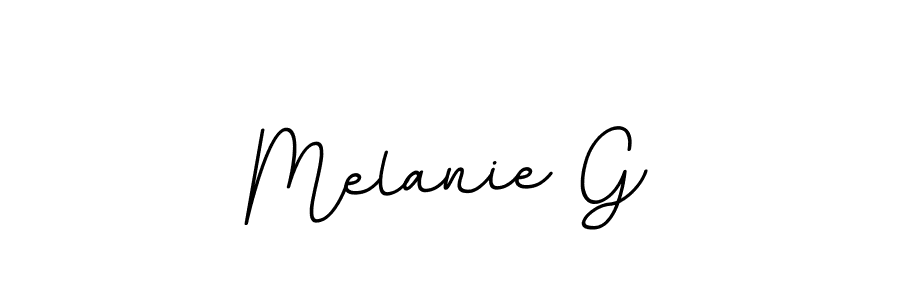 The best way (BallpointsItalic-DORy9) to make a short signature is to pick only two or three words in your name. The name Melanie G include a total of six letters. For converting this name. Melanie G signature style 11 images and pictures png