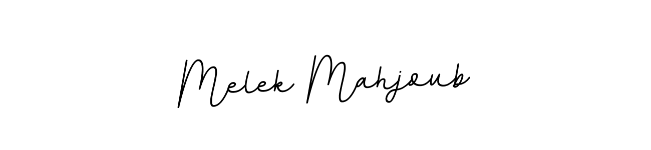 The best way (BallpointsItalic-DORy9) to make a short signature is to pick only two or three words in your name. The name Melek Mahjoub include a total of six letters. For converting this name. Melek Mahjoub signature style 11 images and pictures png