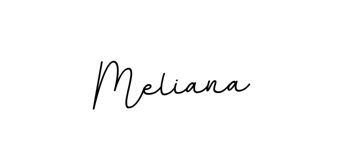 Use a signature maker to create a handwritten signature online. With this signature software, you can design (BallpointsItalic-DORy9) your own signature for name Meliana. Meliana signature style 11 images and pictures png