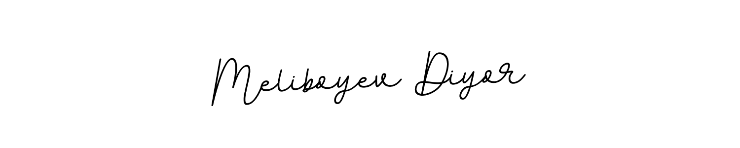 The best way (BallpointsItalic-DORy9) to make a short signature is to pick only two or three words in your name. The name Meliboyev Diyor include a total of six letters. For converting this name. Meliboyev Diyor signature style 11 images and pictures png