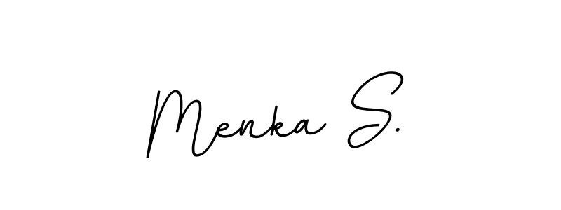 Use a signature maker to create a handwritten signature online. With this signature software, you can design (BallpointsItalic-DORy9) your own signature for name Menka S.. Menka S. signature style 11 images and pictures png