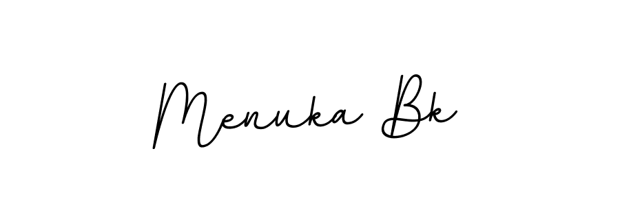 You should practise on your own different ways (BallpointsItalic-DORy9) to write your name (Menuka Bk) in signature. don't let someone else do it for you. Menuka Bk signature style 11 images and pictures png