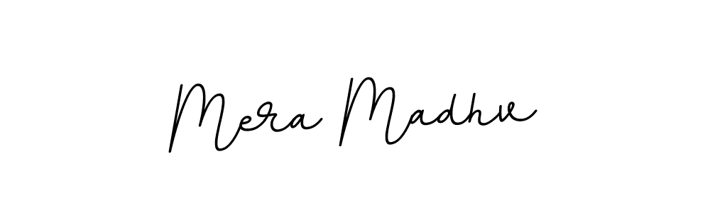 The best way (BallpointsItalic-DORy9) to make a short signature is to pick only two or three words in your name. The name Mera Madhv include a total of six letters. For converting this name. Mera Madhv signature style 11 images and pictures png