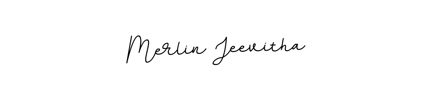 Merlin Jeevitha stylish signature style. Best Handwritten Sign (BallpointsItalic-DORy9) for my name. Handwritten Signature Collection Ideas for my name Merlin Jeevitha. Merlin Jeevitha signature style 11 images and pictures png