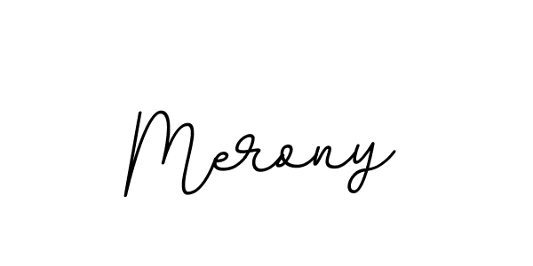 Create a beautiful signature design for name Merony. With this signature (BallpointsItalic-DORy9) fonts, you can make a handwritten signature for free. Merony signature style 11 images and pictures png