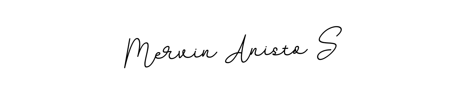 You should practise on your own different ways (BallpointsItalic-DORy9) to write your name (Mervin Anisto S) in signature. don't let someone else do it for you. Mervin Anisto S signature style 11 images and pictures png