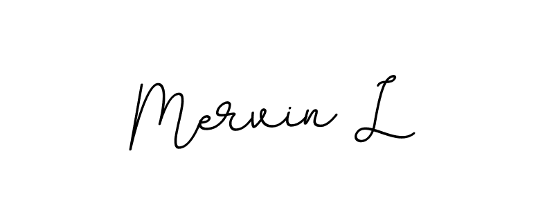 How to make Mervin L name signature. Use BallpointsItalic-DORy9 style for creating short signs online. This is the latest handwritten sign. Mervin L signature style 11 images and pictures png