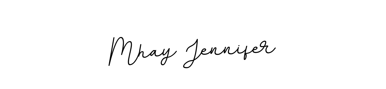 How to make Mhay Jennifer name signature. Use BallpointsItalic-DORy9 style for creating short signs online. This is the latest handwritten sign. Mhay Jennifer signature style 11 images and pictures png