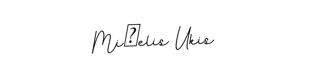 Create a beautiful signature design for name Miķelis Ukis. With this signature (BallpointsItalic-DORy9) fonts, you can make a handwritten signature for free. Miķelis Ukis signature style 11 images and pictures png