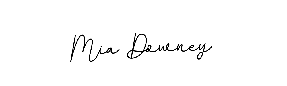 How to make Mia Downey name signature. Use BallpointsItalic-DORy9 style for creating short signs online. This is the latest handwritten sign. Mia Downey signature style 11 images and pictures png