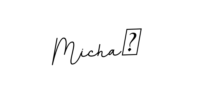 Create a beautiful signature design for name Michał. With this signature (BallpointsItalic-DORy9) fonts, you can make a handwritten signature for free. Michał signature style 11 images and pictures png