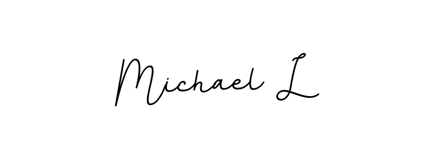 Use a signature maker to create a handwritten signature online. With this signature software, you can design (BallpointsItalic-DORy9) your own signature for name Michael L. Michael L signature style 11 images and pictures png