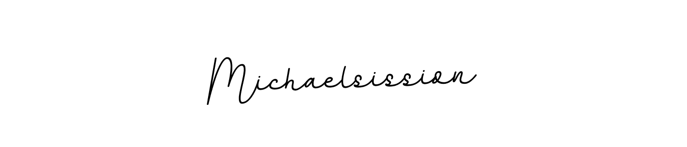 The best way (BallpointsItalic-DORy9) to make a short signature is to pick only two or three words in your name. The name Michaelsission include a total of six letters. For converting this name. Michaelsission signature style 11 images and pictures png