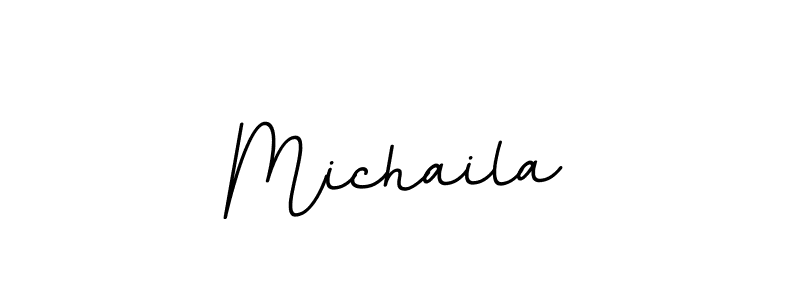 Use a signature maker to create a handwritten signature online. With this signature software, you can design (BallpointsItalic-DORy9) your own signature for name Michaila. Michaila signature style 11 images and pictures png