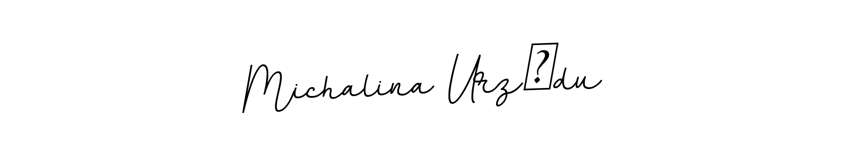 You should practise on your own different ways (BallpointsItalic-DORy9) to write your name (Michalina Urzędu) in signature. don't let someone else do it for you. Michalina Urzędu signature style 11 images and pictures png