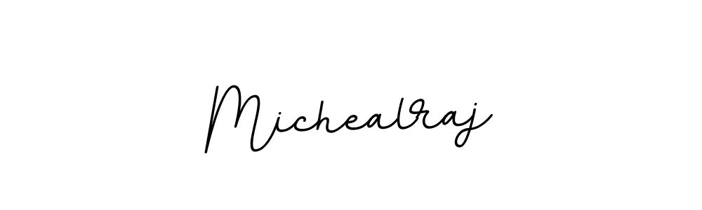 Use a signature maker to create a handwritten signature online. With this signature software, you can design (BallpointsItalic-DORy9) your own signature for name Michealraj. Michealraj signature style 11 images and pictures png
