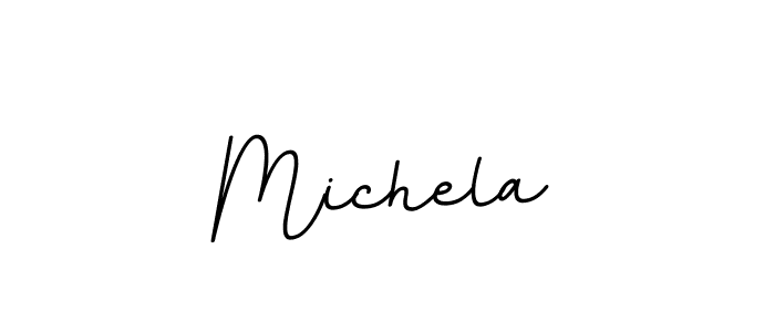 Make a beautiful signature design for name Michela. With this signature (BallpointsItalic-DORy9) style, you can create a handwritten signature for free. Michela signature style 11 images and pictures png