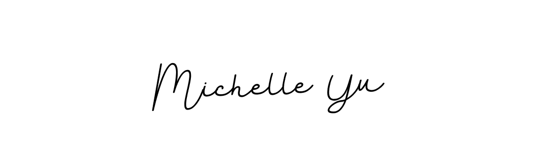 You should practise on your own different ways (BallpointsItalic-DORy9) to write your name (Michelle Yu) in signature. don't let someone else do it for you. Michelle Yu signature style 11 images and pictures png