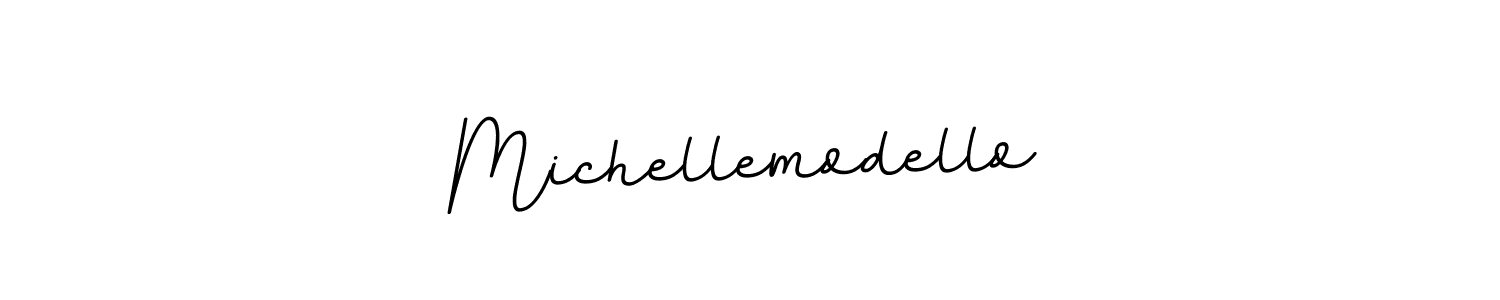 How to make Michellemodello name signature. Use BallpointsItalic-DORy9 style for creating short signs online. This is the latest handwritten sign. Michellemodello signature style 11 images and pictures png