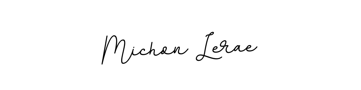 BallpointsItalic-DORy9 is a professional signature style that is perfect for those who want to add a touch of class to their signature. It is also a great choice for those who want to make their signature more unique. Get Michon Lerae name to fancy signature for free. Michon Lerae signature style 11 images and pictures png