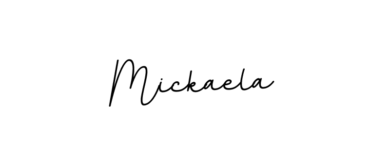 Use a signature maker to create a handwritten signature online. With this signature software, you can design (BallpointsItalic-DORy9) your own signature for name Mickaela. Mickaela signature style 11 images and pictures png