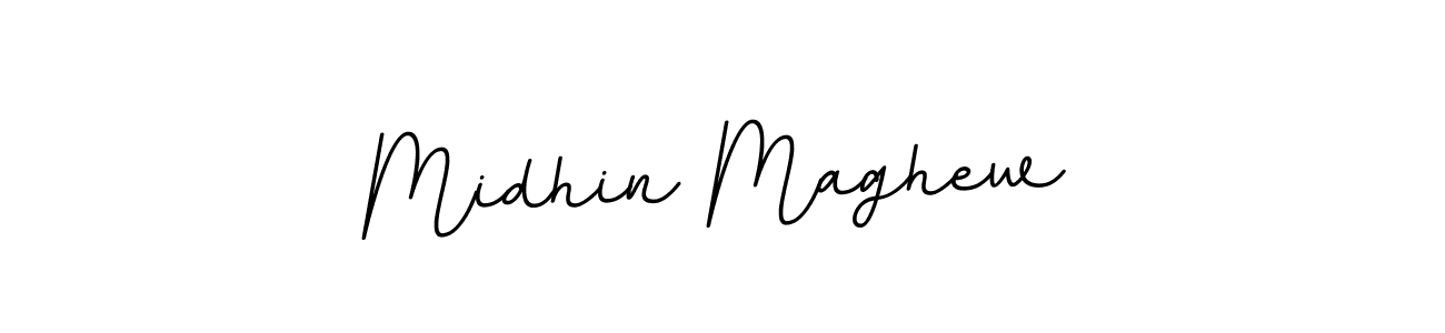 You should practise on your own different ways (BallpointsItalic-DORy9) to write your name (Midhin Maghew) in signature. don't let someone else do it for you. Midhin Maghew signature style 11 images and pictures png
