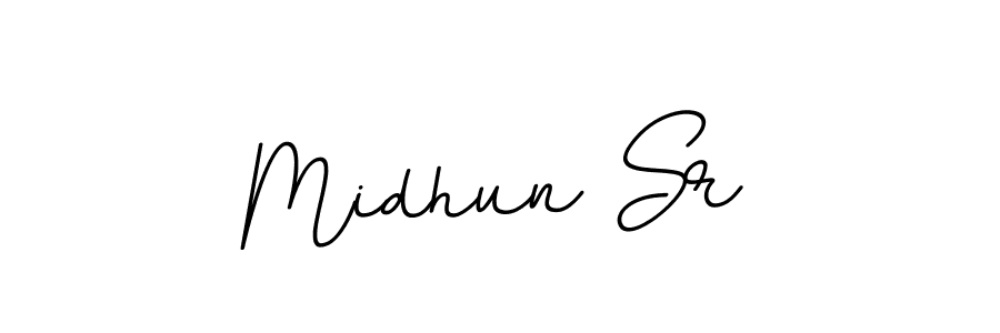 You should practise on your own different ways (BallpointsItalic-DORy9) to write your name (Midhun Sr) in signature. don't let someone else do it for you. Midhun Sr signature style 11 images and pictures png