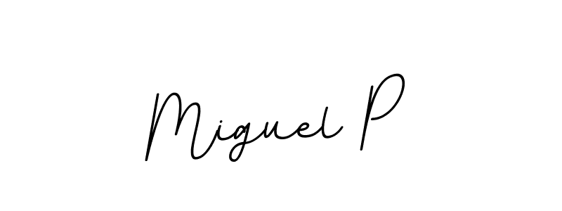 Miguel P stylish signature style. Best Handwritten Sign (BallpointsItalic-DORy9) for my name. Handwritten Signature Collection Ideas for my name Miguel P. Miguel P signature style 11 images and pictures png