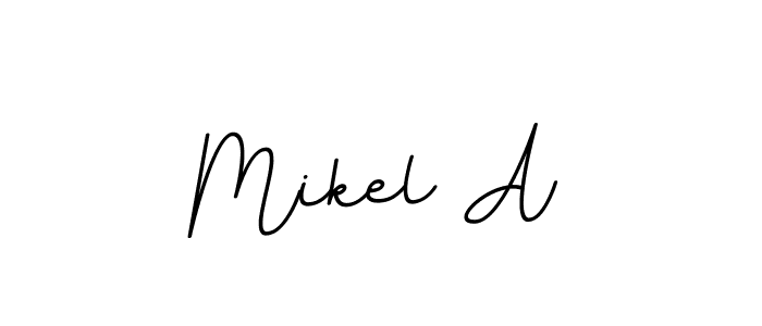 How to make Mikel A name signature. Use BallpointsItalic-DORy9 style for creating short signs online. This is the latest handwritten sign. Mikel A signature style 11 images and pictures png