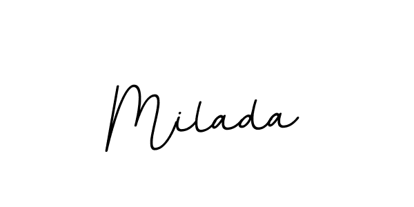 The best way (BallpointsItalic-DORy9) to make a short signature is to pick only two or three words in your name. The name Milada include a total of six letters. For converting this name. Milada signature style 11 images and pictures png