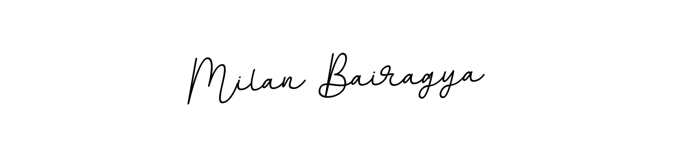 You should practise on your own different ways (BallpointsItalic-DORy9) to write your name (Milan Bairagya) in signature. don't let someone else do it for you. Milan Bairagya signature style 11 images and pictures png