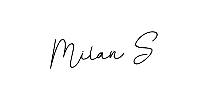 Use a signature maker to create a handwritten signature online. With this signature software, you can design (BallpointsItalic-DORy9) your own signature for name Milan S. Milan S signature style 11 images and pictures png