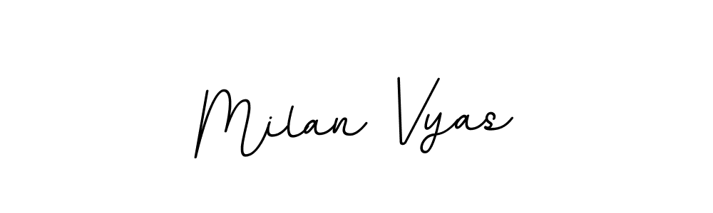Create a beautiful signature design for name Milan Vyas. With this signature (BallpointsItalic-DORy9) fonts, you can make a handwritten signature for free. Milan Vyas signature style 11 images and pictures png