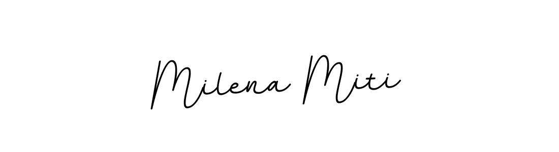 You should practise on your own different ways (BallpointsItalic-DORy9) to write your name (Milena Miti) in signature. don't let someone else do it for you. Milena Miti signature style 11 images and pictures png