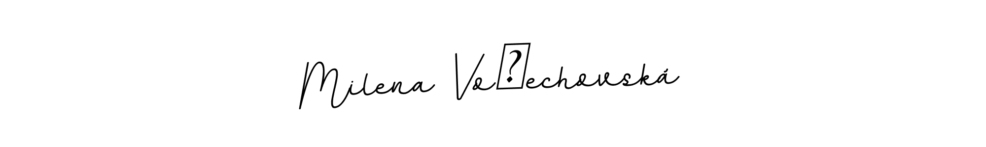 How to make Milena Vořechovská name signature. Use BallpointsItalic-DORy9 style for creating short signs online. This is the latest handwritten sign. Milena Vořechovská signature style 11 images and pictures png