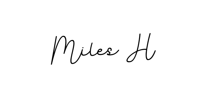 The best way (BallpointsItalic-DORy9) to make a short signature is to pick only two or three words in your name. The name Miles H include a total of six letters. For converting this name. Miles H signature style 11 images and pictures png