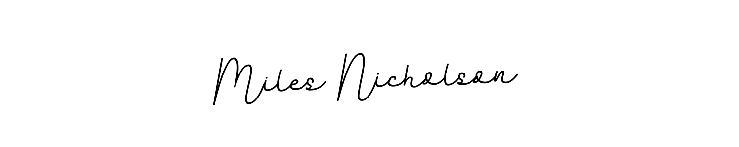 BallpointsItalic-DORy9 is a professional signature style that is perfect for those who want to add a touch of class to their signature. It is also a great choice for those who want to make their signature more unique. Get Miles Nicholson name to fancy signature for free. Miles Nicholson signature style 11 images and pictures png