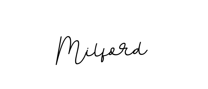 Milford stylish signature style. Best Handwritten Sign (BallpointsItalic-DORy9) for my name. Handwritten Signature Collection Ideas for my name Milford. Milford signature style 11 images and pictures png