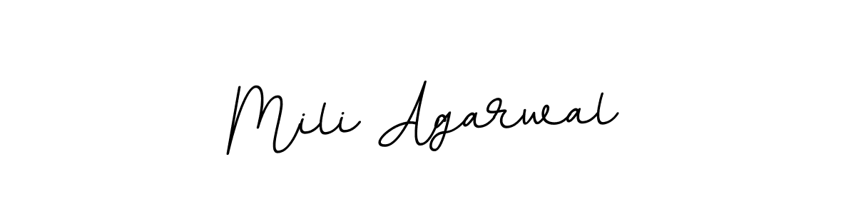 Use a signature maker to create a handwritten signature online. With this signature software, you can design (BallpointsItalic-DORy9) your own signature for name Mili Agarwal. Mili Agarwal signature style 11 images and pictures png