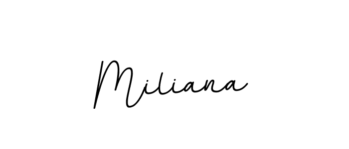 Create a beautiful signature design for name Miliana. With this signature (BallpointsItalic-DORy9) fonts, you can make a handwritten signature for free. Miliana signature style 11 images and pictures png