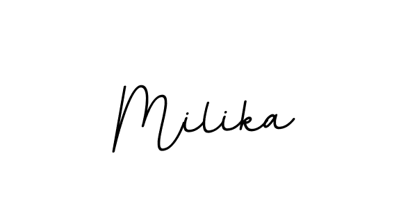 Make a beautiful signature design for name Milika. With this signature (BallpointsItalic-DORy9) style, you can create a handwritten signature for free. Milika signature style 11 images and pictures png