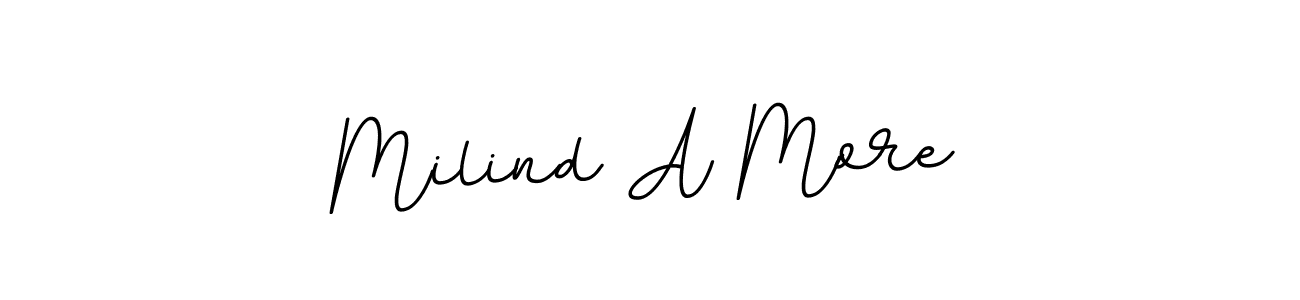 Design your own signature with our free online signature maker. With this signature software, you can create a handwritten (BallpointsItalic-DORy9) signature for name Milind A More. Milind A More signature style 11 images and pictures png