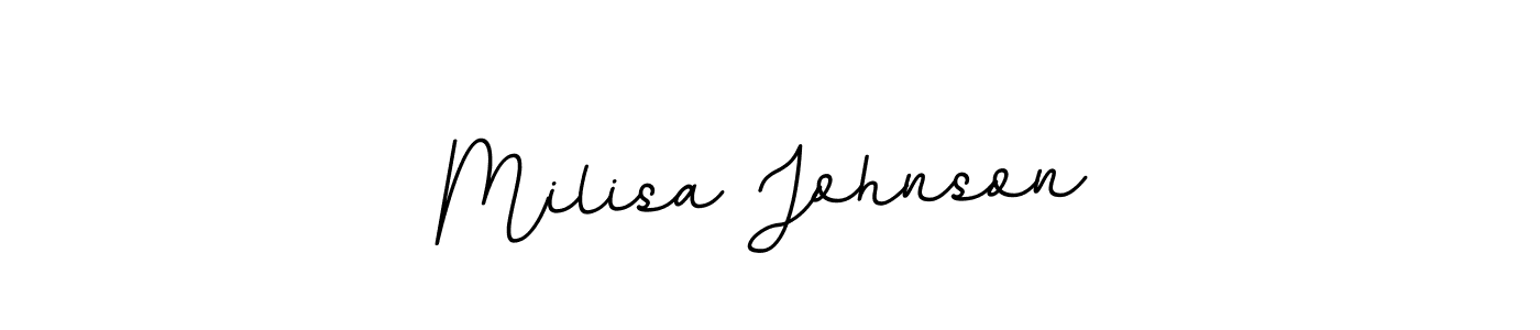 Create a beautiful signature design for name Milisa Johnson. With this signature (BallpointsItalic-DORy9) fonts, you can make a handwritten signature for free. Milisa Johnson signature style 11 images and pictures png