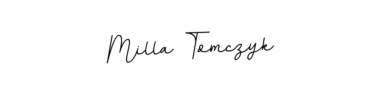 if you are searching for the best signature style for your name Milla Tomczyk. so please give up your signature search. here we have designed multiple signature styles  using BallpointsItalic-DORy9. Milla Tomczyk signature style 11 images and pictures png
