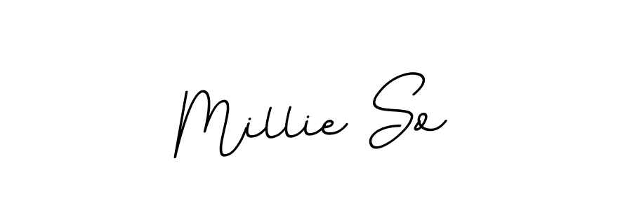 Create a beautiful signature design for name Millie So. With this signature (BallpointsItalic-DORy9) fonts, you can make a handwritten signature for free. Millie So signature style 11 images and pictures png