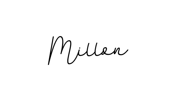 Use a signature maker to create a handwritten signature online. With this signature software, you can design (BallpointsItalic-DORy9) your own signature for name Millon. Millon signature style 11 images and pictures png