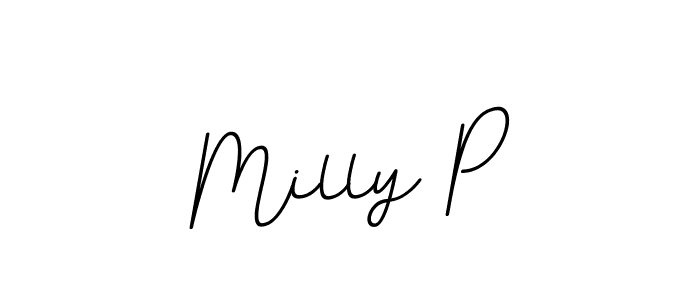 Also You can easily find your signature by using the search form. We will create Milly P name handwritten signature images for you free of cost using BallpointsItalic-DORy9 sign style. Milly P signature style 11 images and pictures png