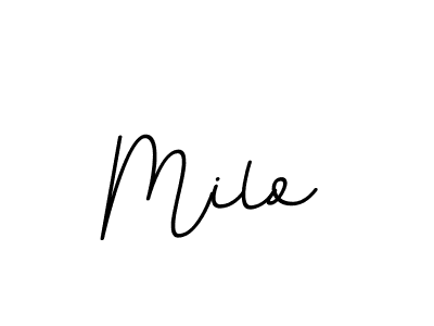 Make a beautiful signature design for name Milo. With this signature (BallpointsItalic-DORy9) style, you can create a handwritten signature for free. Milo signature style 11 images and pictures png